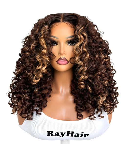 Pixie curl T-Part Lace Frontal (high quality blend wig)