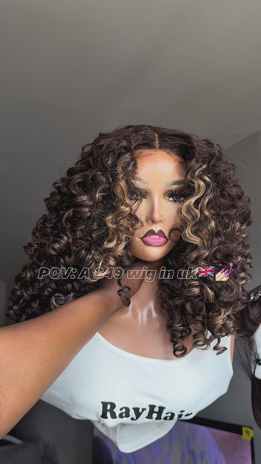 Pixie curl T-Part Lace Frontal (high quality blend wig)