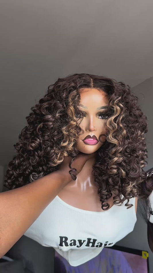 Pixie curl T-Part Lace Frontal (high quality blend wig)
